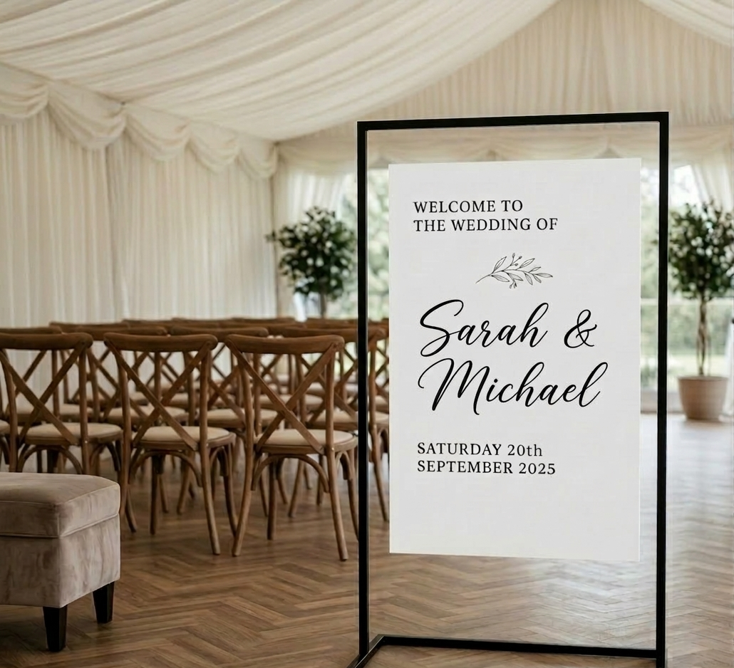 Wedding Welcome Signage Modern Design